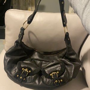 Black Paradox leather hobo bag